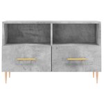 vidaXL Meuble TV Gris béton 80x36x50 cm Bois d'ingénierie