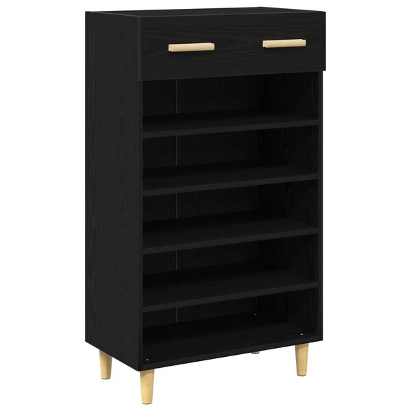 vidaXL Cabinet à chaussures avec tiroir Chêne noir 60 x 35 x 105 cm