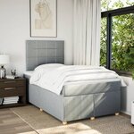 vidaXL Sommier à lattes de lit et matelas gris clair 120x190 cm tissu