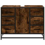 vidaXL Armoire lavabo de salle de bain chêne fumé bois d'ingénierie