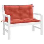 vidaXL Coussins de banc de jardin lot de 2 rouge mélangé tissu