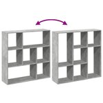 vidaXL Étagère séparatrice de pièce gris béton 102x29x103 5 cm