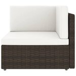 vidaXL Salon de jardin 11 Pièces avec coussins Marron Résine tressée