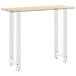 vidaXL Pieds de table de bar Blanc 2 pièces 40 x (110-111) cm Acier
