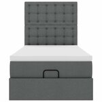 vidaXL Lit ottoman avec matelas et LED gris foncé 90x200 cm tissu