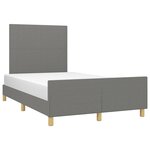 vidaXL Cadre de lit sans matelas gris foncé 120x190 cm tissu
