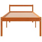 vidaXL Lit pour personne âgée cire marron 90x200 cm bois de pin massif