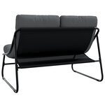 vidaXL Mobilier de jardin Noir Acier enduit de poudre