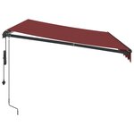 vidaXL Auvent rétractable automatique avec LED bordeaux 350x250 cm