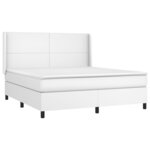 vidaXL Sommier à lattes de lit avec matelas Blanc 160x200cm Similicuir