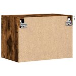 vidaXL Tables de chevet murales avec lumières LED 2 Pièces chêne fumé