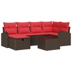 vidaXL Ensemble de Canapés avec coussin Marron et rouge polyrotin