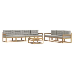 vidaXL Ensemble de canapés d'extérieur 7 pc Blanc et gris clair