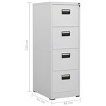 vidaXL Classeur Gris clair 46x62x133 cm Acier