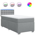 vidaXL Sommier à lattes de lit et matelas Gris clair 90x190 cm Tissu