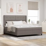 vidaXL Lit à ressorts avec matelas Taupe 200 x 180 cm tissu