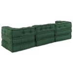 vidaXL Unité de canapé modulaire 3 Pièces Vert Tissu