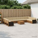 vidaXL Ensembles de canapés avec coussin 11 Pièces Bois d'Acacia Massif