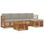 vidaXL Ensemble de canapés d'extérieur 6 pc Gris Naturel et Clair