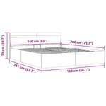 vidaXL Cadre de lit à rangement hydraulique sans matelas avec LED