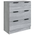 vidaXL Buffets 3 Pièces Sonoma gris Bois d'ingénierie