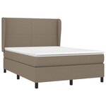 vidaXL Sommier à lattes de lit avec matelas Taupe 140x200 cm Tissu