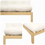 vidaXL Unité de canapé du milieu Acacia Clair et Blanc Crème