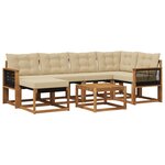 vidaXL Ensemble de canapés d'extérieur 7 pc Naturel et Beige