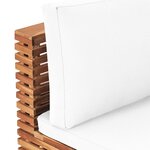 vidaXL Canapé central de jardin avec coussin crème Bois de teck solide