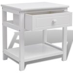 vidaXL Table de chevet 2 Pièces Bois Blanc