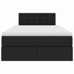 vidaXL Lit de rangement LED avec matelas Noir 120 x 200 cm Tissu