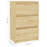 vidaXL Tables de chevet 2 Pièces 40x29 5x64 cm bois de pin solide