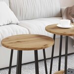 vidaXL Ensemble de tables d'appoint 2 Pièces Chêne artisanal et noir