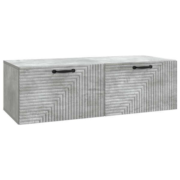 vidaXL Meuble TV mural Gris béton 98 x 41 x 30 cm Bois d'ingénierie