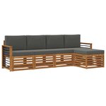 vidaXL Ensemble de canapés d'extérieur 5 pc Naturel et Anthracite