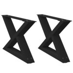 vidaXL Pieds de table basse 2 pièces Noir 60 x (30-31 3) cm Acier