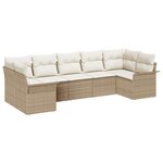 vidaXL Ensemble de canapé de jardin 7 Pièces Beige Poly rotin