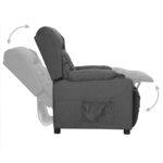 vidaXL Fauteuil inclinable Gris foncé Tissu