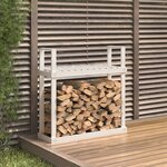 vidaXL Support pour bois de chauffage Blanc 110x35x108 5cm Bois de pin