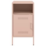 vidaXL Table de chevet rose 36x39x68 cm acier laminé à froid