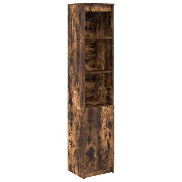 vidaXL Buffet haut chêne fumé 37 5x35x180 cm bois d'ingénierie