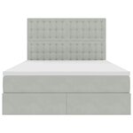 vidaXL Lit avec rangement et LED Gris clair 140 x 200 cm Velours