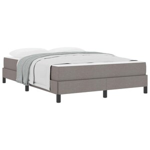 vidaXL Lit à ressorts avec matelas Taupe 140 x 200 cm tissu