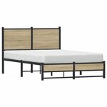 vidaXL Cadre de lit en métal sans matelas chêne sonoma 120x200 cm