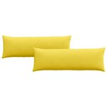 vidaXL Coussins de canapé 2 Pièces Jaune clair 120 x 40 cm tissu