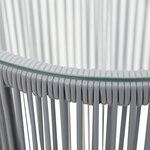 vidaXL Ensemble de bistro 3 Pièces avec coussins Rotin PE Gris