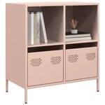 vidaXL Buffet rose 68x39x73 5 cm acier laminé à froid