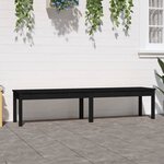 vidaXL Banc de jardin à 2 places noir 203 5x44x45cm bois massif de pin