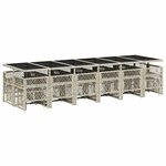 vidaXL Ensemble à manger de jardin et coussins 17 Pièces gris clair rotin