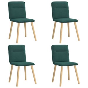 vidaXL Chaises à manger lot de 4 vert foncé tissu